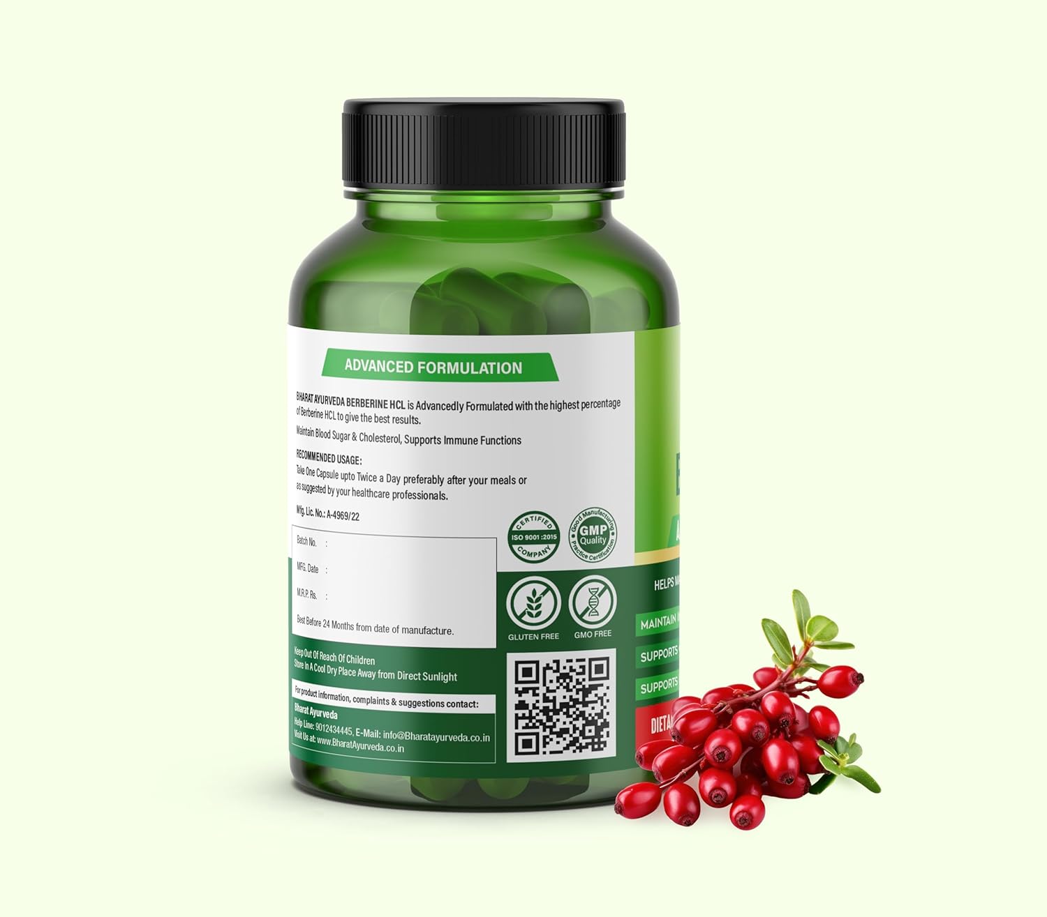 Berberine HCL 600mg (120 Capsules)